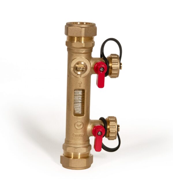 28MM FLOW BALANCING VALVE WITH FILL AND FLUSH 10-50LTR