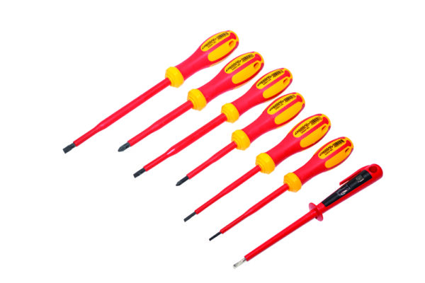7 PIECE SCREWDRIVER SET VDE (FULLY INSULATED 1000V) C/W NEON